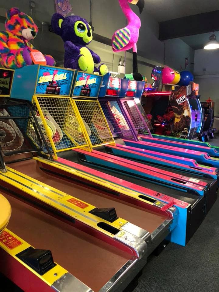 Motion blur lights in the arcade